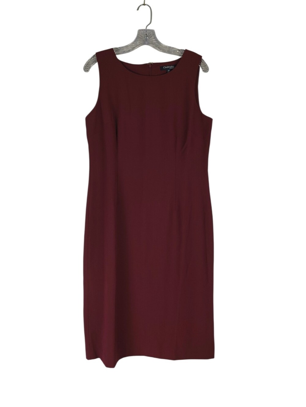Club Monaco Sheath Dress Women's 10 Tall Burgundy Sleeveless Lined Zipper Slit
